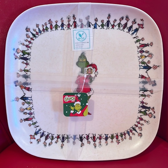 Dr. Seuss Dining Nwt The Grinch Bamboo Plates Poshmark